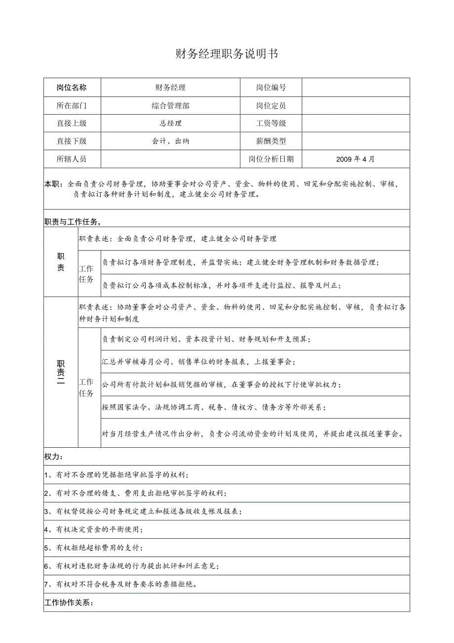 财务经理职务说明.docx_第1页