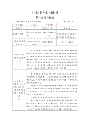 市场营销专业申报材料.docx