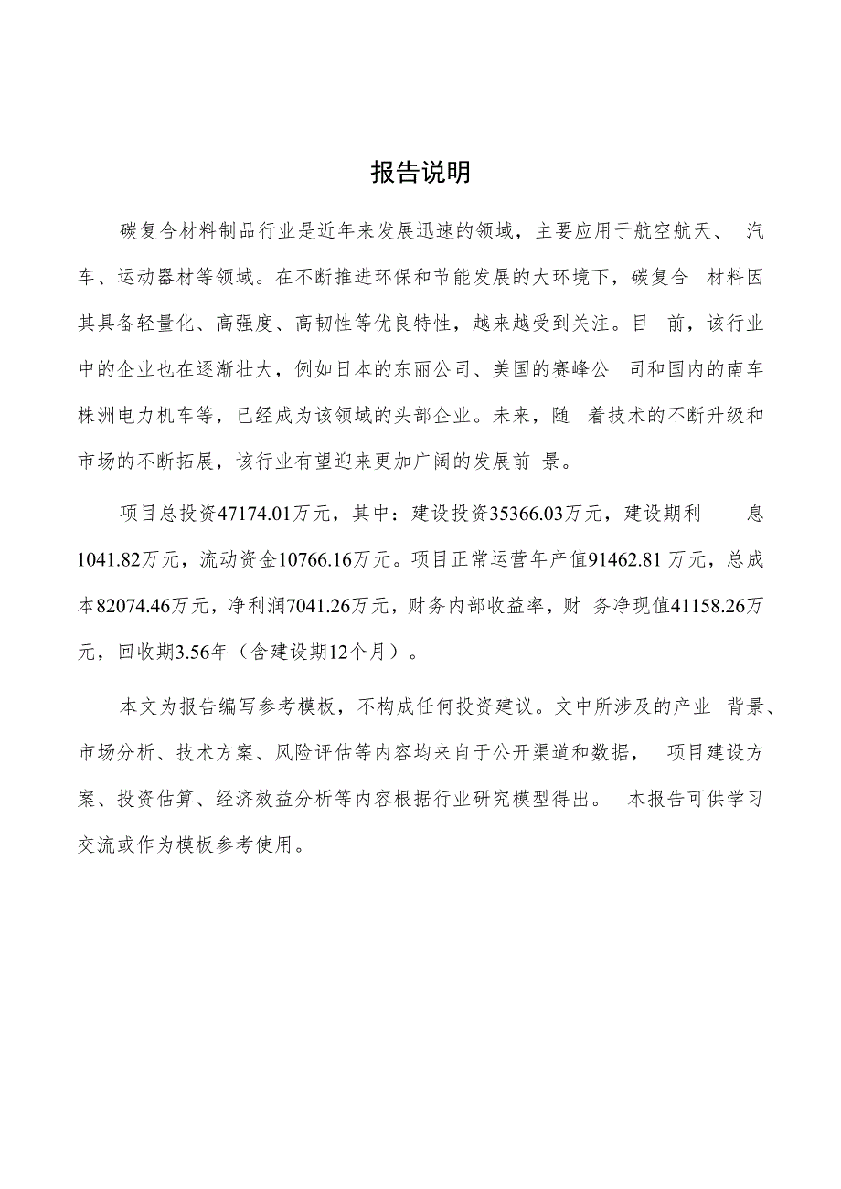 碳复合材料制品项目商业计划书.docx_第2页