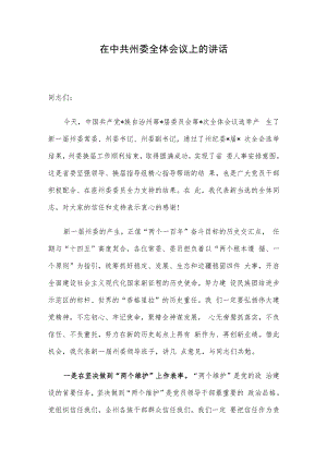 在中共州委全体会议上的讲话.docx