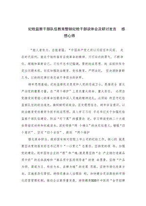 纪检监察干部队伍教育整顿纪检干部谈体会及研讨发言感想心得(精选六篇样例).docx