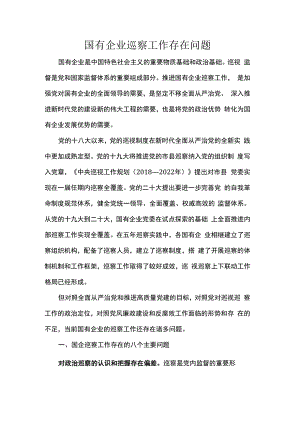 国有企业巡察工作存在问题.docx