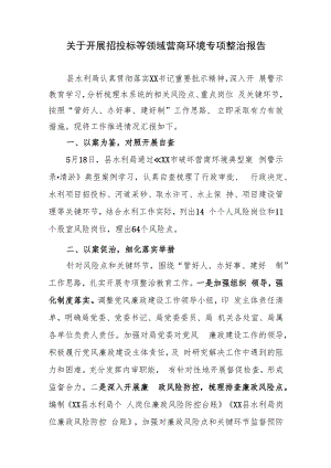 关于开展招投标等领域营商环境专项整治报告.docx