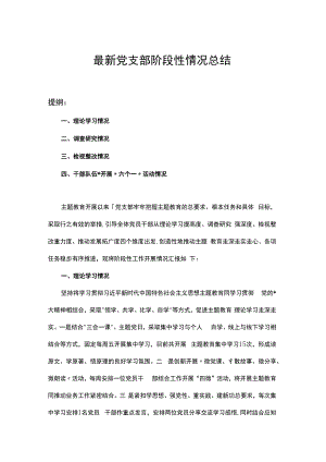 最新党支部阶段性情况总结.docx