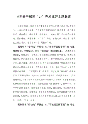 @党员干部 三“力”齐发 抓好主题教育.docx