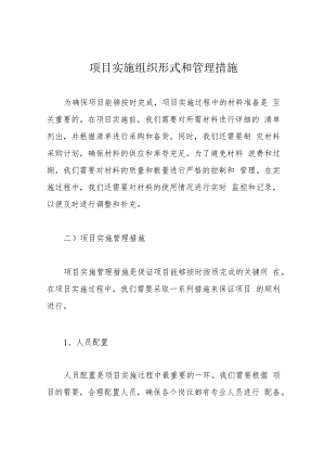 项目 实施组织形式和管理措施.docx