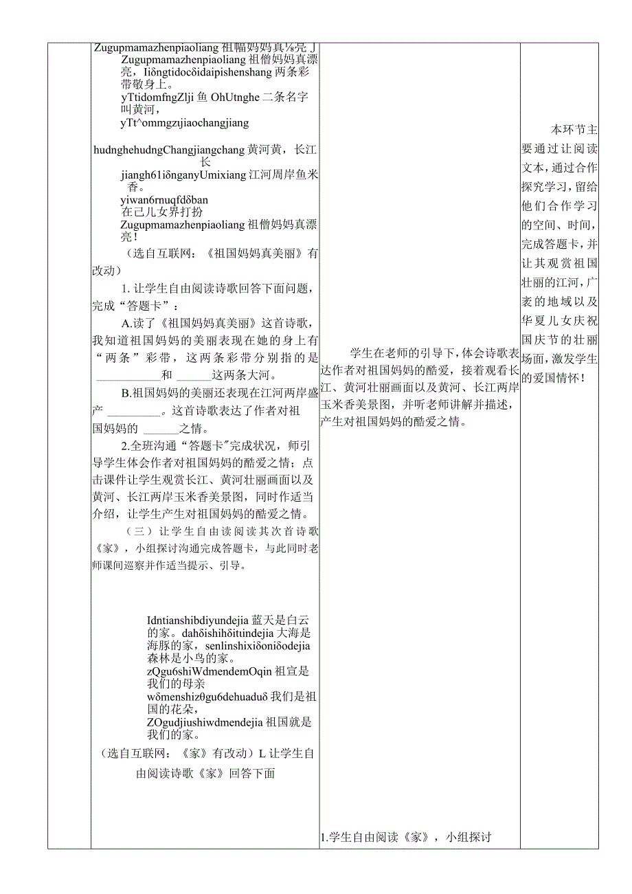 读诗歌 爱祖国群文阅读教学设计.docx_第3页