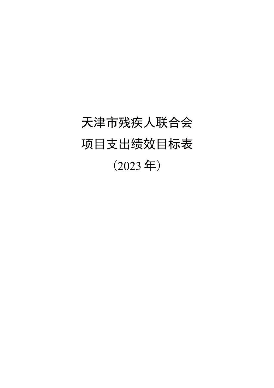 天津市残疾人联合会项目支出绩效目标表.docx_第1页