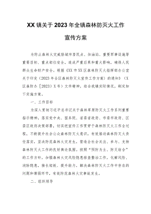 XX镇关于2023年全镇森林防灭火工作宣传方案.docx