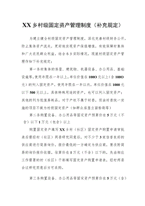 XX乡村级固定资产管理制度.docx