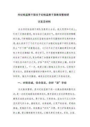 两篇：纪检监察干部在纪检监察干部教育整顿研讨会上的学习研讨发言提纲范文.docx