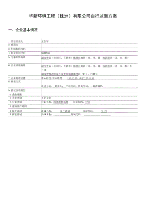 华新环境工程株洲有限公司自行监测方案.docx