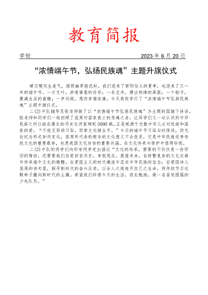 浓情端午节弘扬民族魂主题升旗仪式简报.docx