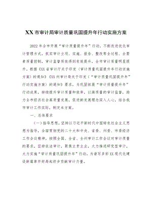 XX市审计局审计质量巩固提升年行动实施方案.docx