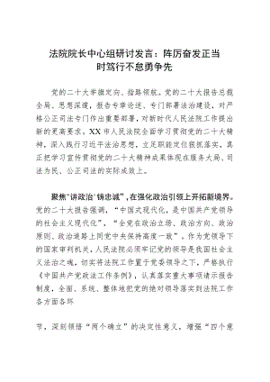 法院院长中心组研讨发言：踔厉奋发正当时 笃行不怠勇争先.docx