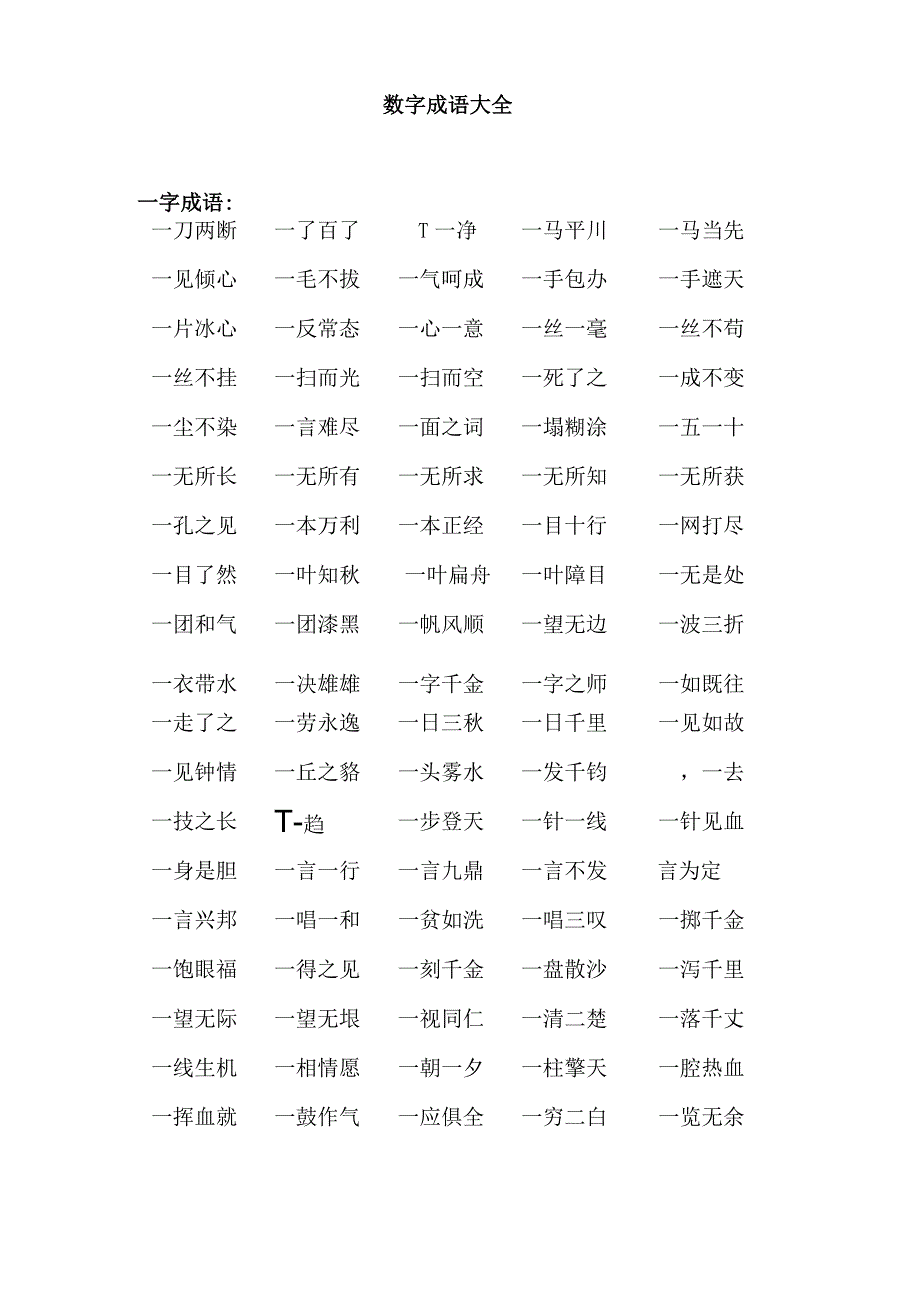 数字成语大全.docx_第1页