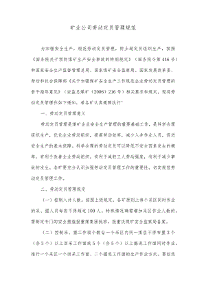 矿业公司劳动定员管理规范.docx