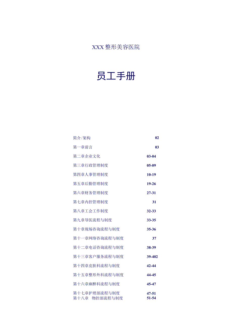 整形美容医院《员工手册》制度汇编.docx_第1页
