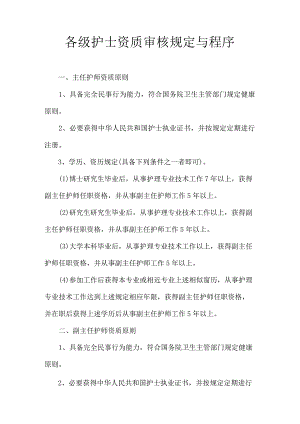 各级护士资质审核标准规定与程序.docx