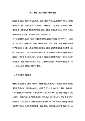 2023慢性乙型肝炎的抗炎保肝治疗.docx