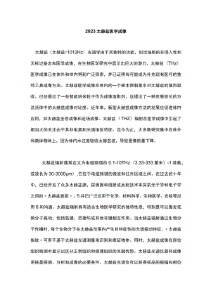 2023太赫兹医学成像.docx