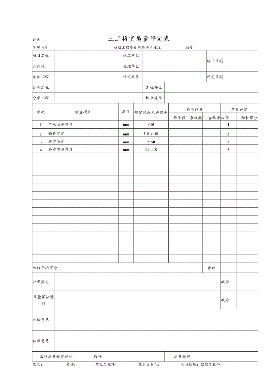 土工格室质量评定表.docx_第1页