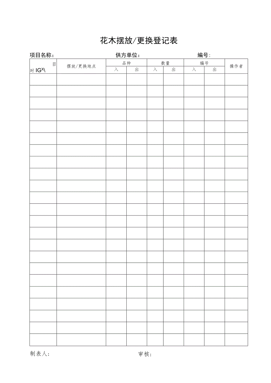 花木摆放更换登记表.docx_第1页