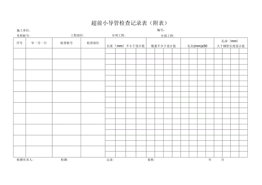 超前小导管检查记录表.docx_第1页