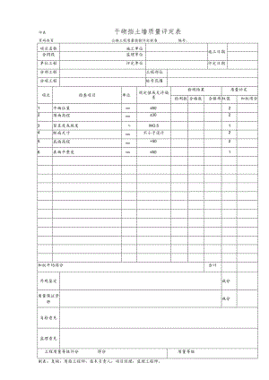 干砌挡土墙质量评定表.docx