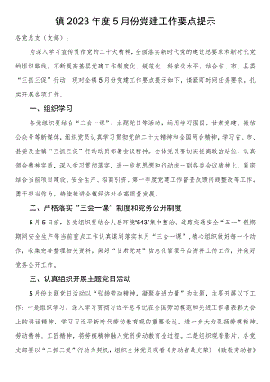 镇2023年度5月份党建工作要点提示.docx