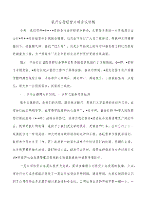 银行分行经营分析会议讲稿.docx