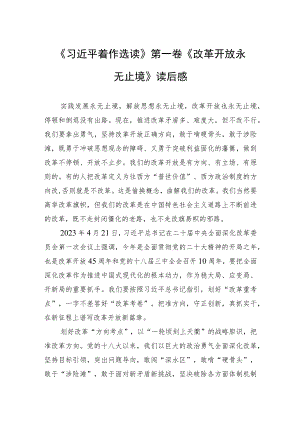 《改革开放永无止境》读后感.docx