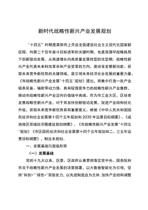 新时代战略性新兴产业发展规划.docx