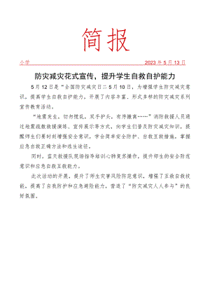 开展防灾减灾系列宣传教育活动简报.docx