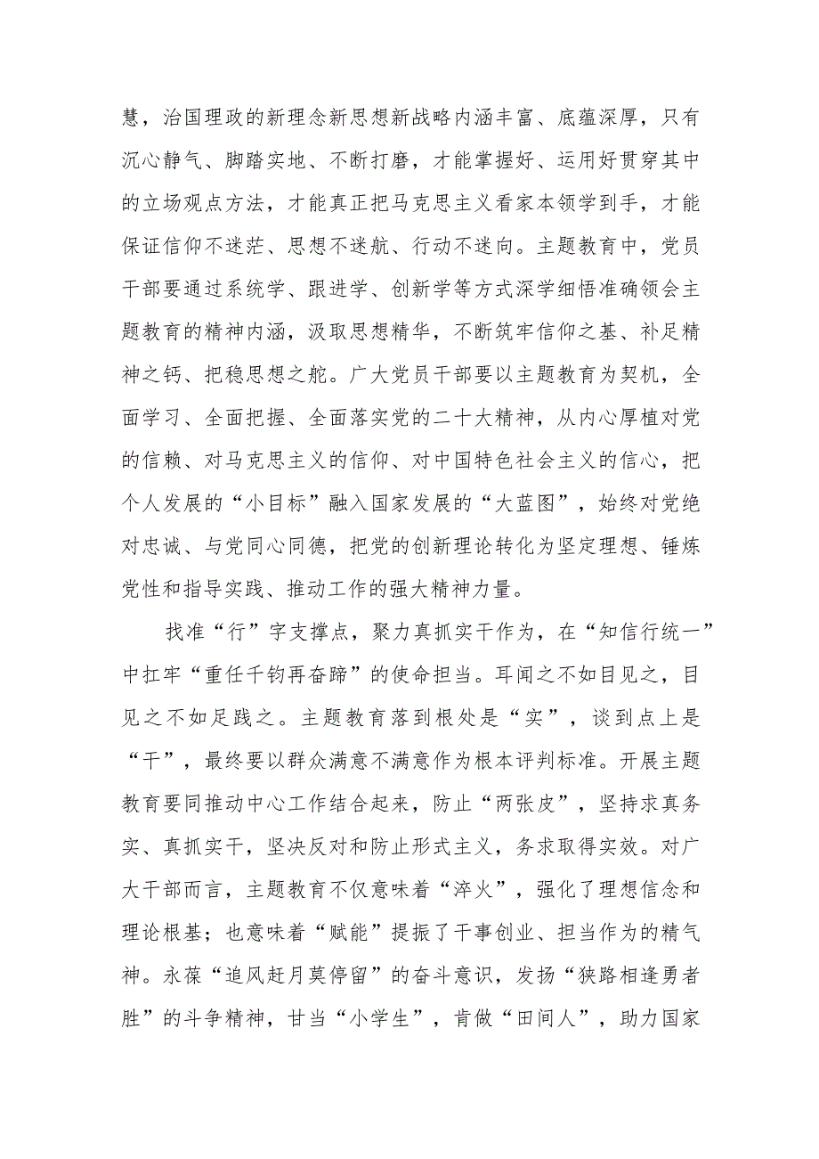 学习贯彻2023年主题教育心得体会感悟发言材料四篇.docx_第2页