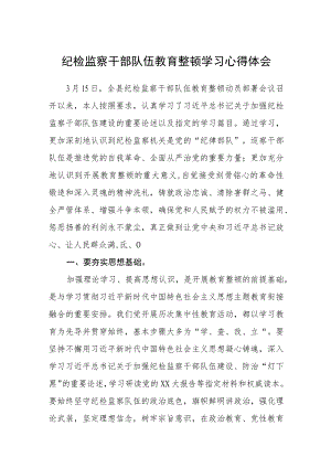 纪检监察干部队伍教育整顿学习心得体会汇编精选三篇.docx