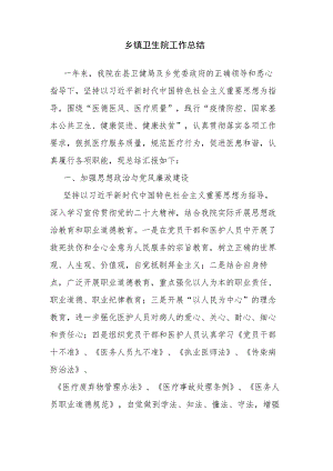 乡镇卫生院工作总结.docx