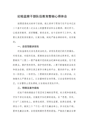 纪检监察干部队伍教育整顿心得体会范文【通用精选三篇】.docx