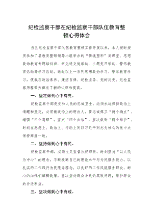 纪检监察干部在纪检监察干部队伍教育整顿心得体会（3篇）范本.docx