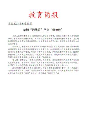 开展师德师风警示再教育简报.docx