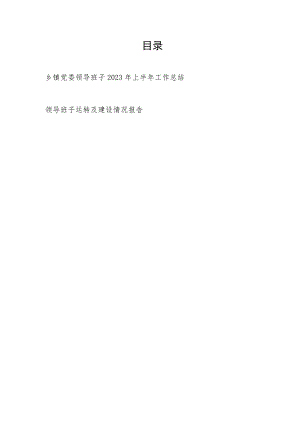 乡镇党委领导班子2023年上半年工作总结和领导班子运转及建设情况报告.docx