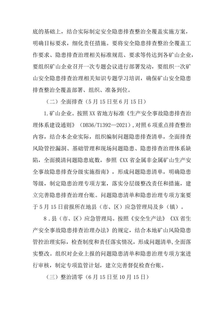 2023年非煤矿山开展重大事故隐患专项排查整治行动方案 合计6份.docx_第3页