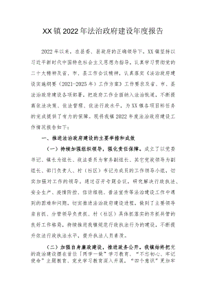 XX镇2022年法治政府建设年度报告.docx