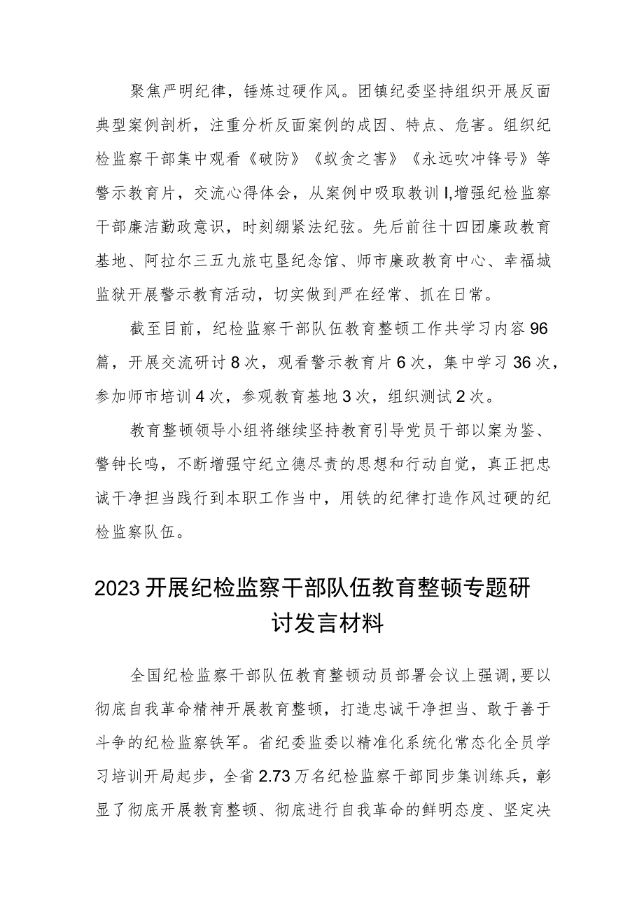 推动纪检监察干部队伍教育整顿研讨发言材料（三篇).docx_第2页