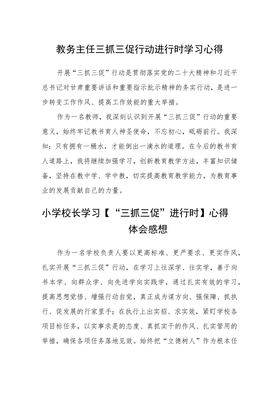 （共三篇）教务主任三抓三促行动进行时学习心得.docx_第1页