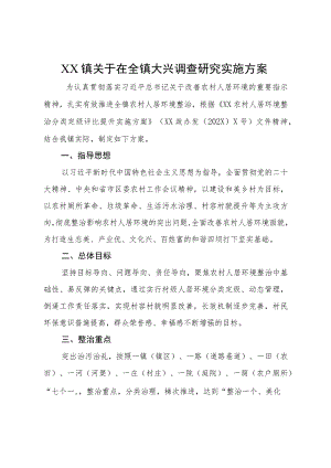 XX镇关于在全镇大兴调查研究实施方案.docx