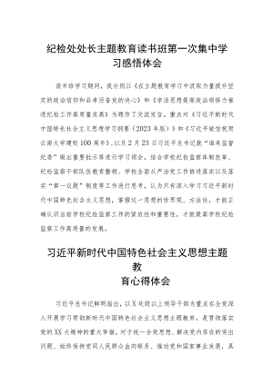 纪检处处长主题教育读书班第一次集中学习感悟体会（3篇）范本.docx