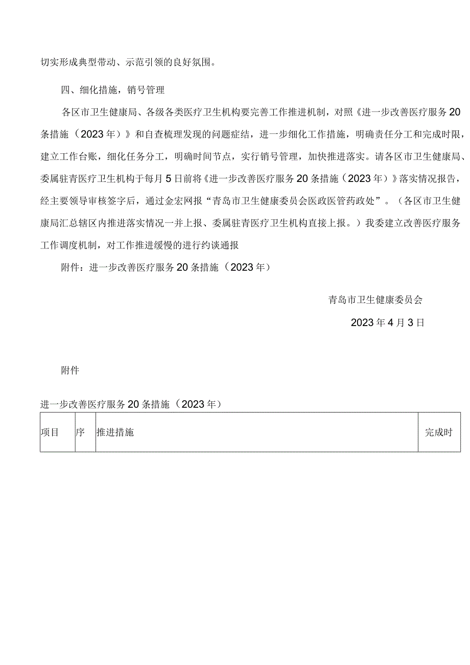 青岛市卫生健康委员会关于印发进一步改善医疗服务20条措施(2023年)的通知.docx_第2页