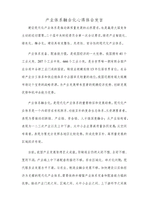 产业体系融合化心得体会发言.docx