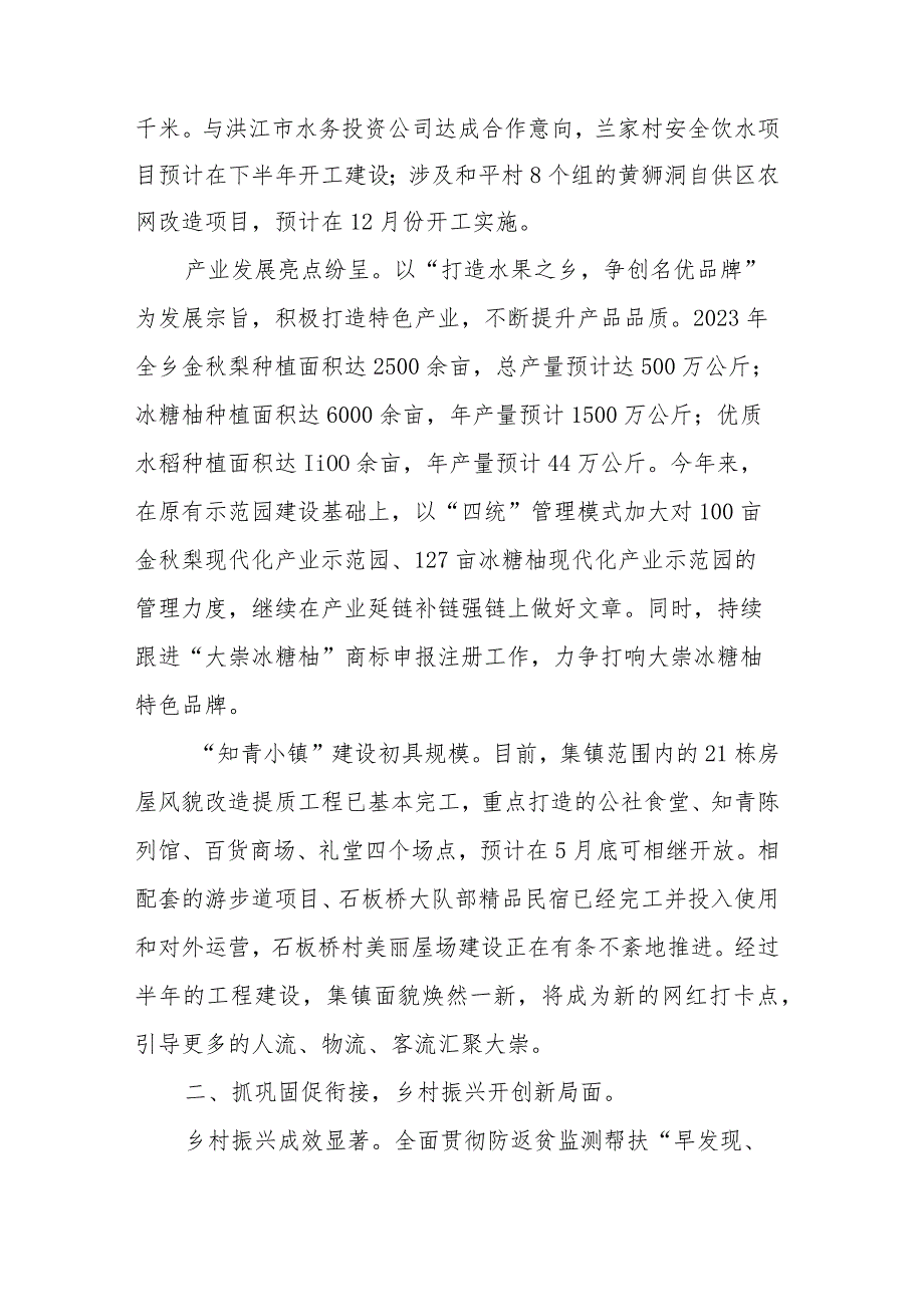 镇政府2023年上半年工作总结及下半年目标任务和工作安排.docx_第2页